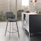 Armen Living Carise Gray Faux Leather and Black Metal Swivel 26" Counter Stool LCCABABLGR26 - alternate 4